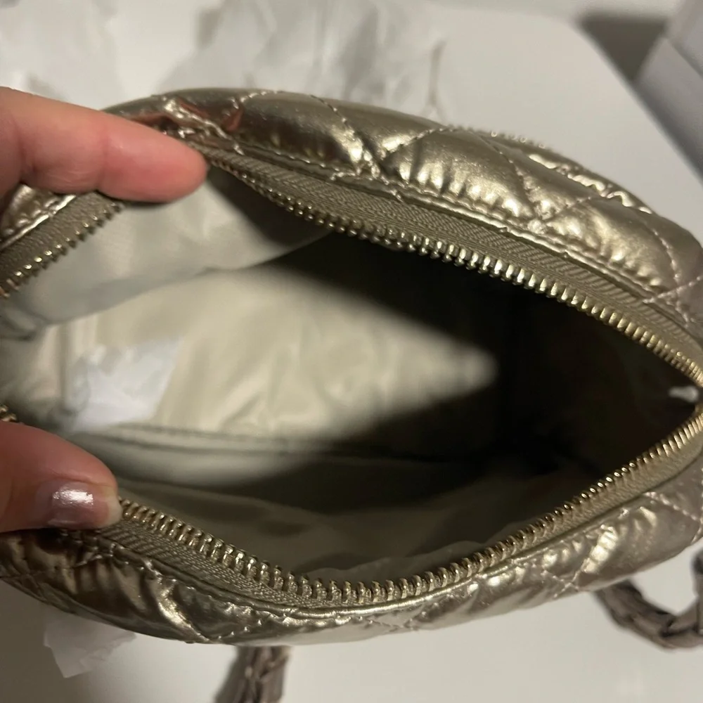MZ Wallace Gold mini crosbit Quilted Crossbody Bag in color antique gold - Picture 8 of 9